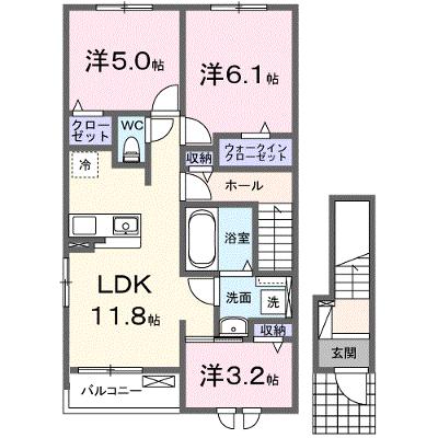 メゾン　シュシュ 201【管理NO：1-028703201-02010】 ★家具家電は申し込み後に搬入します 2026年09月上旬入居可能の外観画像