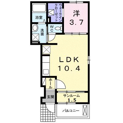 スザンヌ　ラングランＢ 102【管理NO：1-018404501-01020】 ★家具家電は申し込み後に搬入します★の外観画像