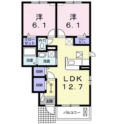 アンソレイユＢ 103【管理NO：1-018104102-01030】 ★家具家電は申し込み後に搬入します★の外観画像