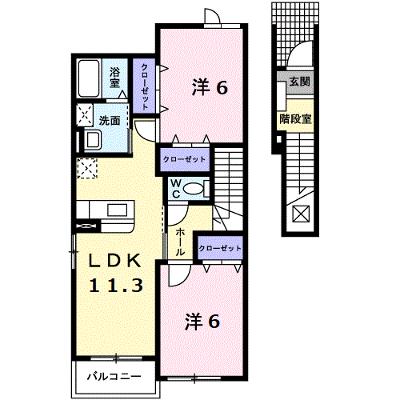 サンソーレ　Ａ 203【管理NO：1-013229301-02030】 ★家具家電は申し込み後に搬入しますの外観画像