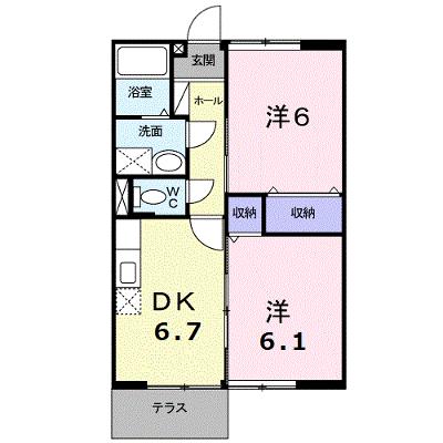 ブランドール・ヴィラ 102【管理NO：1-007628601-01020】 ★家具家電は申し込み後に搬入しますの外観画像