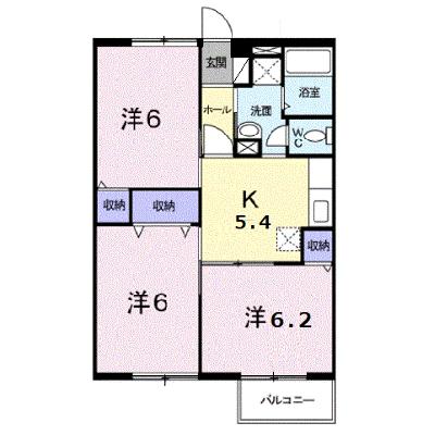ニューエルディムハピネスＡ 202【管理NO：1-007238901-02020】 ★家具家電は申し込み後に搬入しますの外観画像