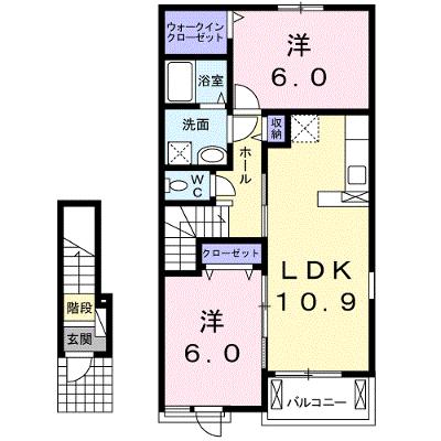 フィオーレヒルⅢ 202【管理NO：1-020007601-02020】 ★家具家電は申し込み後に搬入しますの外観画像