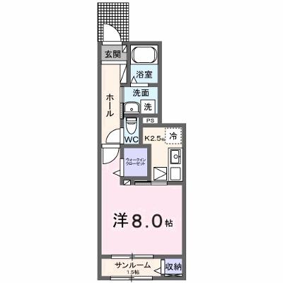 サングレイス 102【管理NO：1-028344001-01020】 ★家具家電は申し込み後に搬入します 2026年08月中旬入居可能の外観画像