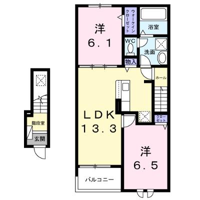 サン・パルージュⅡ 202【管理NO：1-028707401-02020】 ★家具家電は申し込み後に搬入します★ ★2026年10月上旬入居可能★の外観画像