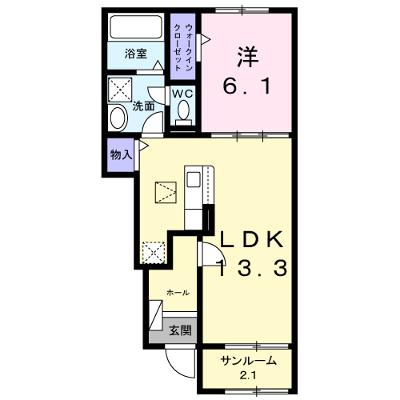 サン・パルージュⅡ 103【管理NO：1-028707401-01030】 ★家具家電は申し込み後に搬入します★ ★2026年10月上旬入居可能★の外観画像