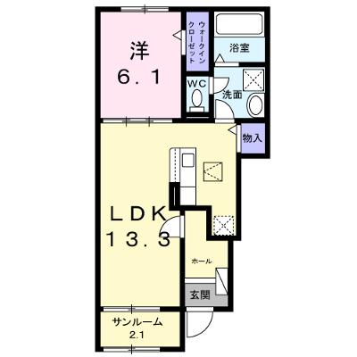 サン・パルージュⅡ 102【管理NO：1-028707401-01020】 ★家具家電は申し込み後に搬入します★ ★2026年10月上旬入居可能★の外観画像