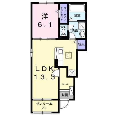 サン・パルージュⅡ 101【管理NO：1-028707401-01010】 ★家具家電は申し込み後に搬入します★ ★2026年10月上旬入居可能★の外観画像