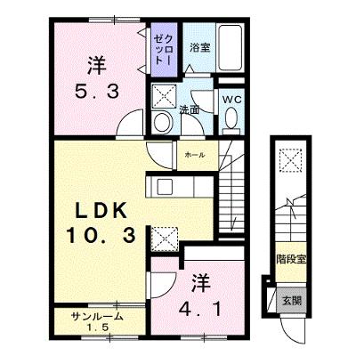 シャトーＫＩＮＫＩ　Ａ 203【管理NO：1-028483101-02030】 ★家具家電は申し込み後に搬入します★の外観画像
