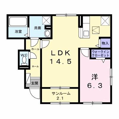 ブロッサム　プラム館 102【管理NO：1-028320001-01020】 ★家具家電は申し込み後に搬入しますの外観画像