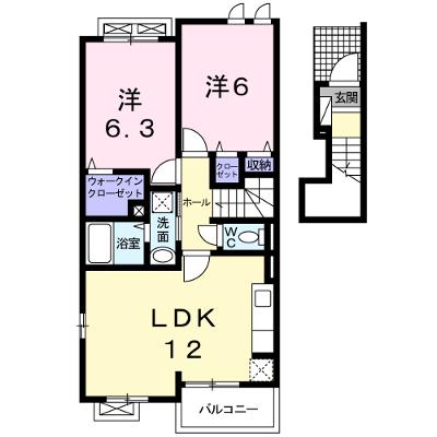 ジェルメ　４７　Ｃ 202【管理NO：1-017368203-02020】 ★家具家電は申し込み後に搬入しますの外観画像