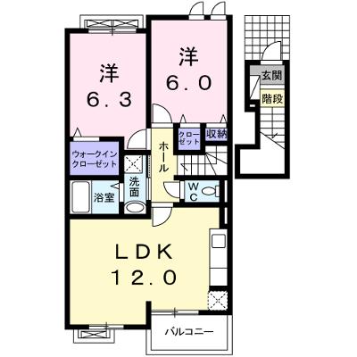 シャン・ド・フルール 202【管理NO：1-016367601-02020】 ★家具家電は申し込み後に搬入しますの外観画像
