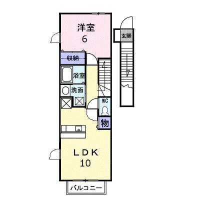 Ｗｅｓｔ　Ａｕｂｅ 204【管理NO：1-014093801-02040】 ★家具家電は申し込み後に搬入しますの外観画像