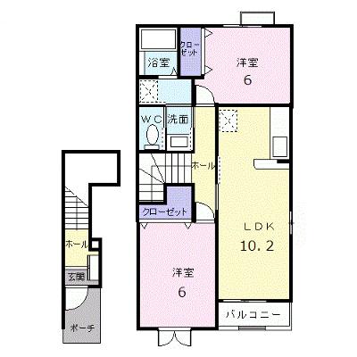 グッディ亀山Ａ 204【管理NO：1-012938601-02040】 ★家具家電は申し込み後に搬入します★の外観画像