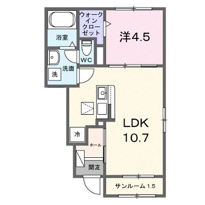 ビオラ徳山 104【管理NO：1-028709201-01040】 ★家具家電は申し込み後に搬入します★ ★2026年09月下旬入居可能★の外観画像