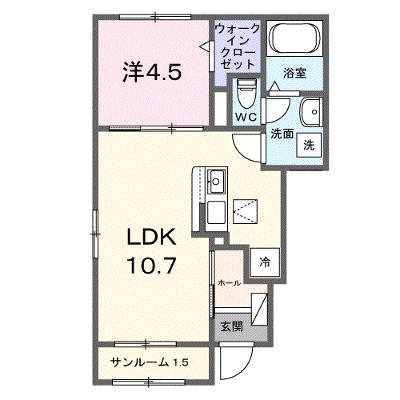 ビオラ徳山 101【管理NO：1-028709201-01010】 ★家具家電は申し込み後に搬入します★ ★2026年09月下旬入居可能★の外観画像