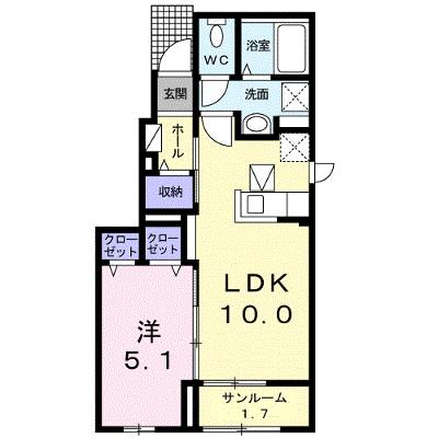 パレ・ルミエールＡ 101【管理NO：1-026620601-01010】 ★家具家電は申し込み後に搬入します★の外観画像