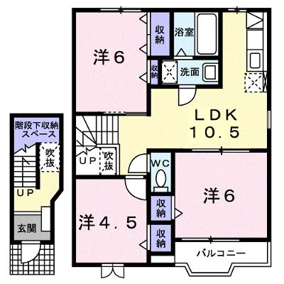 サンビレッジＤ 205【管理NO：1-010045501-02040】 ★家具家電は申し込み後に搬入します★の外観画像