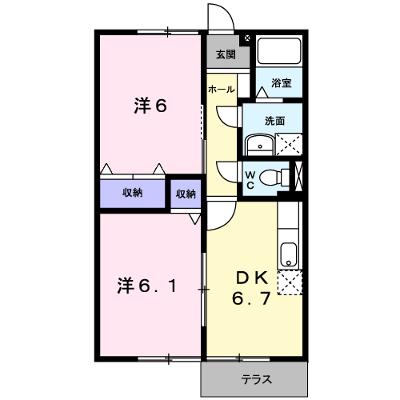 ＨＯＮＥＹＨＯＭＥ　Ｂ 103【管理NO：1-007240101-01030】 ★家具家電は申し込み後に搬入しますの外観画像
