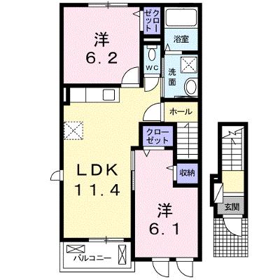 エルカーサ　Ⅲ 201【管理NO：1-019144101-02010】 ★家具家電は申し込み後に搬入しますの外観画像