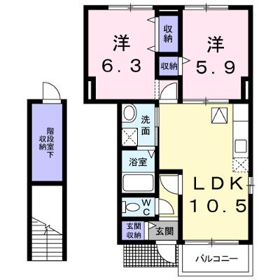 ハピネス２１ 105【管理NO：1-010477501-01040】 ★家具家電は申し込み後に搬入します★の外観画像
