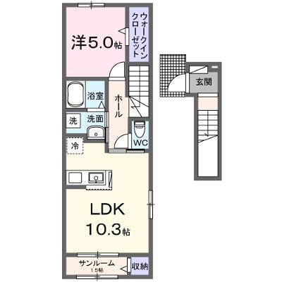アンカンシエル 201【管理NO：1-027463301-02010】 ★家具家電は申し込み後に搬入します 2026年08月下旬入居可能の外観画像