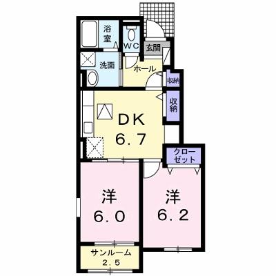 アヴニール　Ⅱ 102【管理NO：1-023577202-01020】 ★家具家電は申し込み後に搬入します★の外観画像