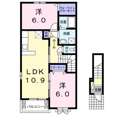 ロワンテール　Ⅱ 201【管理NO：1-022217302-02010】 ★家具家電は申し込み後に搬入しますの外観画像