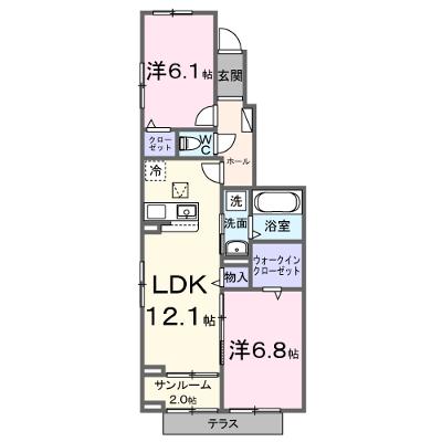 ロータス水巻２ 105【管理NO：1-028273702-01050】 ★家具家電は申し込み後に搬入します★ ★2026年08月下旬入居可能★の外観画像