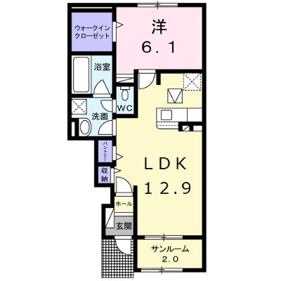 ラ・フィオーレ 102【管理NO：1-024186601-01020】 ★家具家電は申し込み後に搬入しますの外観画像