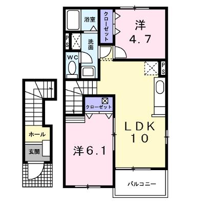 ファミーユ　Ｍ　Ｂ 202【管理NO：1-013612502-02020】 ★家具家電は申し込み後に搬入しますの外観画像