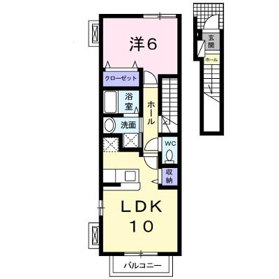 Ｍ’ｓ　Ｇａｒｄｅｎ　Ａ 205【管理NO：1-013334001-02040】 ★家具家電は申し込み後に搬入します★の外観画像