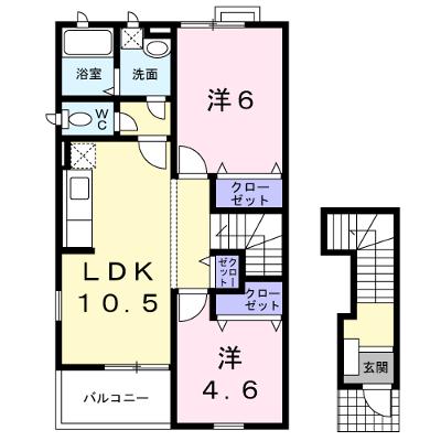 クレストールアサノＡ 201【管理NO：1-012232301-02010】 ★家具家電は申し込み後に搬入しますの外観画像