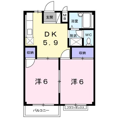 エルディム山本Ⅱ 203【管理NO：1-004395502-02030】 ★家具家電は申し込み後に搬入します★の外観画像