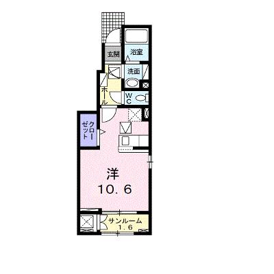 エレガンス　Ⅰ 101【管理NO：1-026407401-01010】 ★家具家電は申し込み後に搬入しますの外観画像