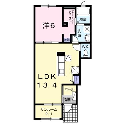 シュクル　Ⅰ 102【管理NO：1-023947401-01020】 ★家具家電は申し込み後に搬入します 2026年07月上旬入居可能の外観画像