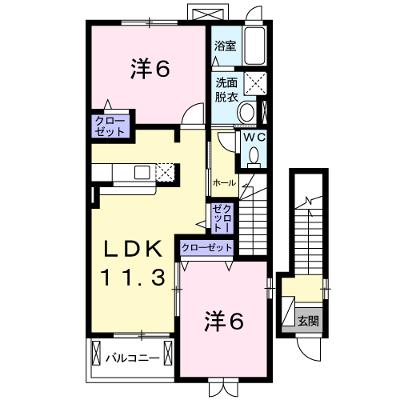 ヴィラ・ボーテⅡ 203【管理NO：1-018154602-02030】 ★家具家電は申し込み後に搬入しますの外観画像