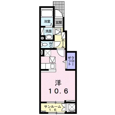 プラシード・カーサ　Ｂ 104【管理NO：1-027312602-01040】 ★家具家電は申し込み後に搬入しますの外観画像