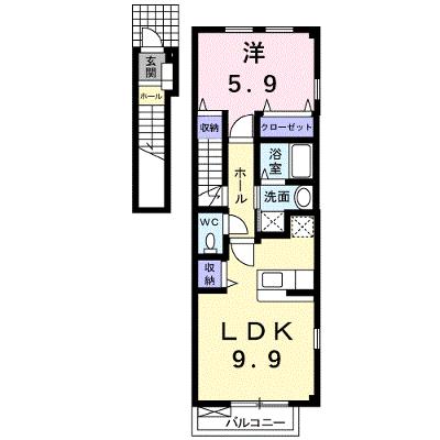 ベル・フィオーレＣ 201【管理NO：1-012259802-02010】 ★家具家電は申し込み後に搬入しますの外観画像