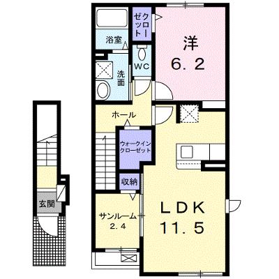 ベル・フィオーレⅤ　Ⅰ 203【管理NO：1-028129301-02030】 ★家具家電は申し込み後に搬入します 2026年09月下旬入居可能の外観画像