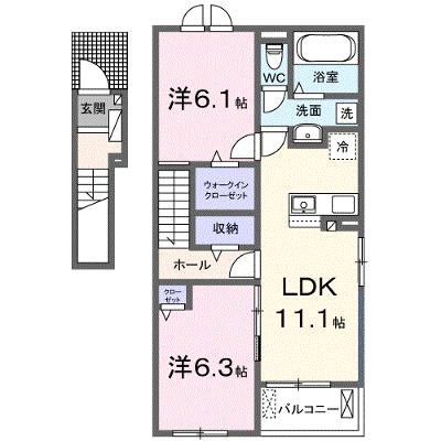 ポライトリー和　Ⅲ 201【管理NO：1-028087203-02010】 ★家具家電は申し込み後に搬入します★の外観画像