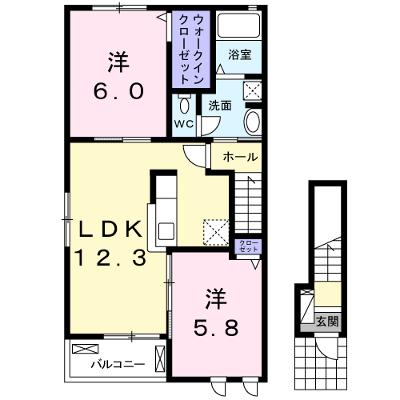 ＣＡＳＡ　３ 201【管理NO：1-022823601-02010】 ★家具家電は申し込み後に搬入しますの外観画像