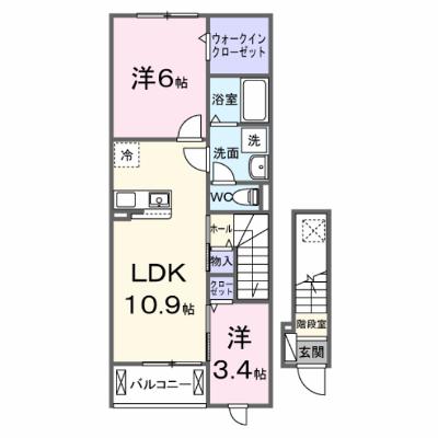 ドルチェ協和 203【管理NO：1-028680001-02030】 ★家具家電は申し込み後に搬入します★ ★2026年08月下旬入居可能★の外観画像