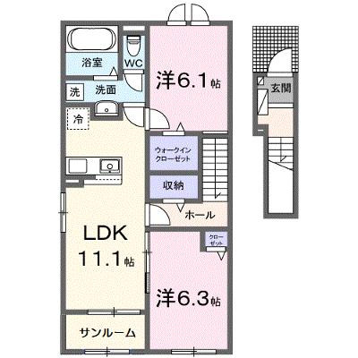 メゾン　ド　ソアレⅠ 205【管理NO：1-028436501-02050】 ★家具家電は申し込み後に搬入します 2026年08月下旬入居可能の外観画像