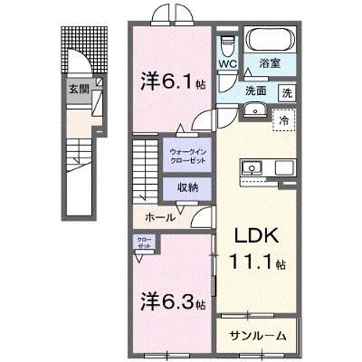 メゾン　ド　ソアレⅠ 203【管理NO：1-028436501-02030】 ★家具家電は申し込み後に搬入します 2026年08月下旬入居可能の外観画像
