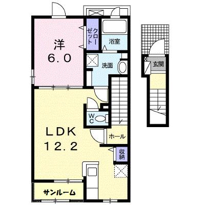 サニーハイツ　ひまわりＢ 205【管理NO：1-023510902-02050】 ★家具家電は申し込み後に搬入しますの外観画像