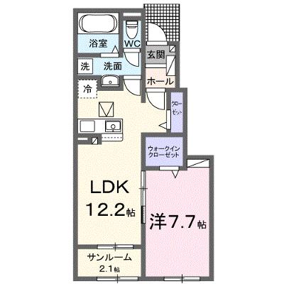 アルカンシエル　Ⅱ 104【管理NO：1-027031202-01040】 ★家具家電は申し込み後に搬入しますの外観画像