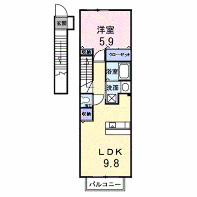 エスポワール 202【管理NO：1-012139701-02020】 ★家具家電は申し込み後に搬入します★の外観画像