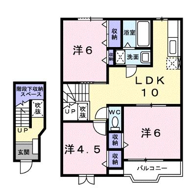 メープルタウンＡ 202【管理NO：1-009766501-02020】 ★家具家電は申し込み後に搬入します★の外観画像