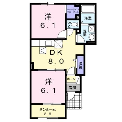 ルート３＆Ｍ・ＹⅤ 102【管理NO：1-020291101-01020】 ★家具家電は申し込み後に搬入しますの外観画像
